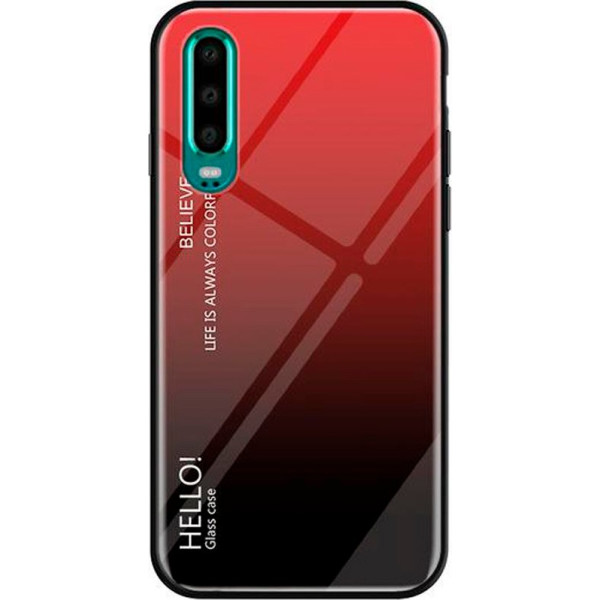 

Чехол TPU+Glass Gradient HELLO для Huawei P30 (Красный) (686295)