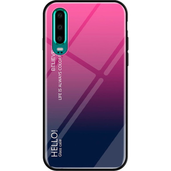 

TPU+Glass Gradient HELLO для Huawei P30 (Малиновый) (686296)