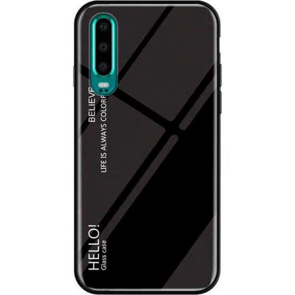 

Чехол TPU+Glass Gradient HELLO для Huawei P30 (Черный) (686299)