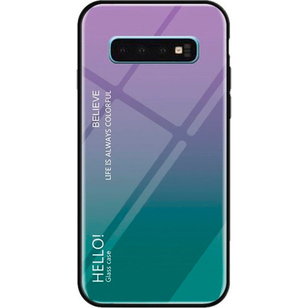 

TPU+Glass Gradient HELLO для Samsung Galaxy S10 (Фиолетовый) (686304)