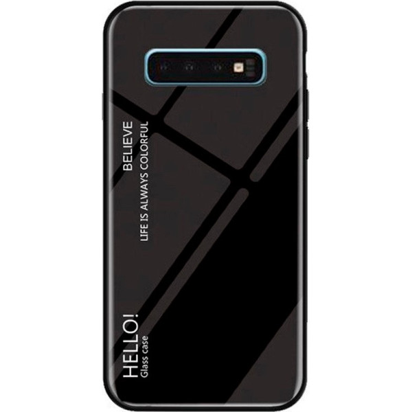 

TPU+Glass Gradient HELLO для Samsung Galaxy S10 (Черный) (686305)