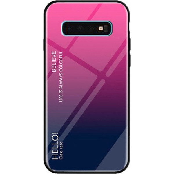 

TPU+Glass Gradient HELLO для Samsung Galaxy S10+ (Малиновый) (686308)