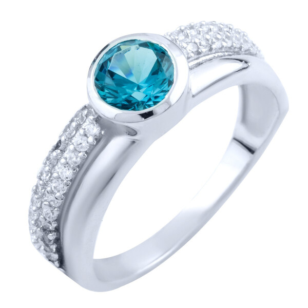 

Серебряное кольцо GS с натуральным топазом Лондон Блю (1763810) 18 размер