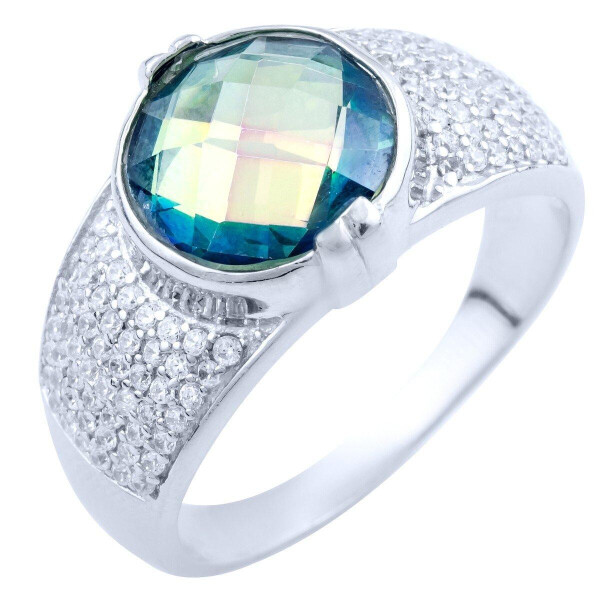 

Серебряное кольцо GS с натуральным мистик топазом (1837900) 18 размер