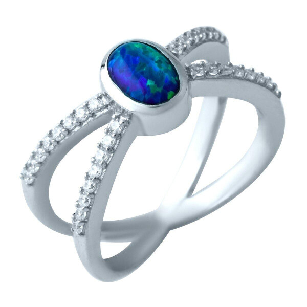 

Серебряное кольцо GS с опалом (1920251) 18 размер