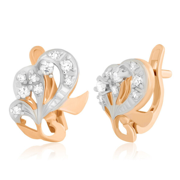 

Серебряные серьги позолоченные с фианитом СК3Ф/005