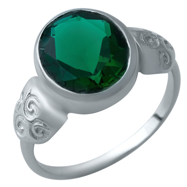

Серебряное кольцо GS с изумрудом nano (1932445) 19 размер