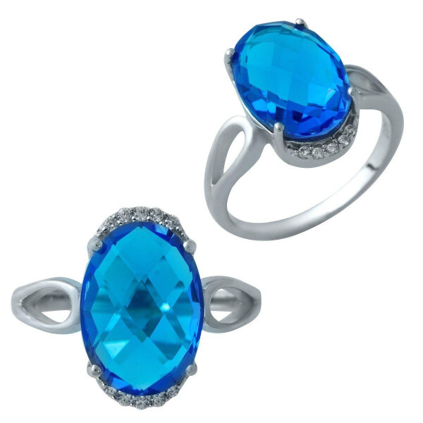 

Серебряное кольцо GS с аквамарином nano (1934166) 17 размер