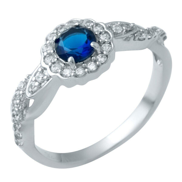 

Серебряное кольцо GS с сапфиром nano (1946565) 18 размер