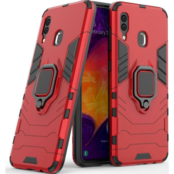 

ударопрочный Transformer Ring под магнитный держатель для Samsung Galaxy A20 / A30 (Красный / Dante Red) (691532)
