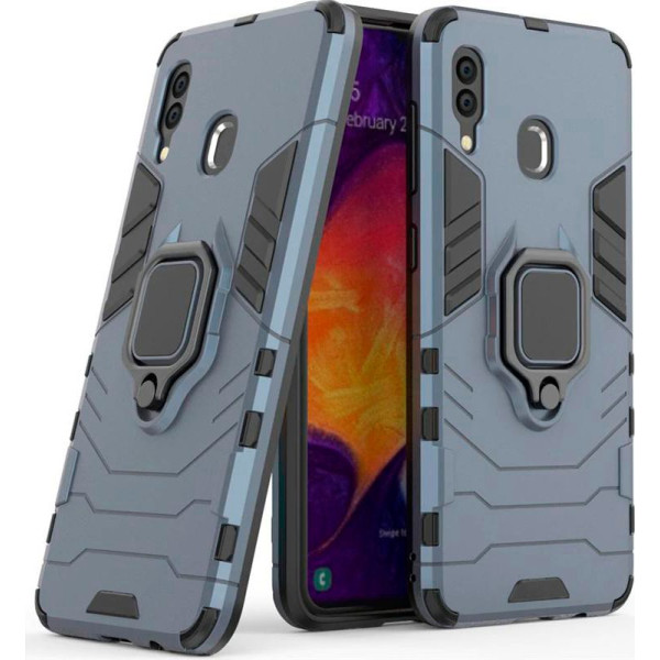 

ударопрочный Transformer Ring под магнитный держатель для Samsung Galaxy A20 / A30 (Серый / Metal slate) (691534)