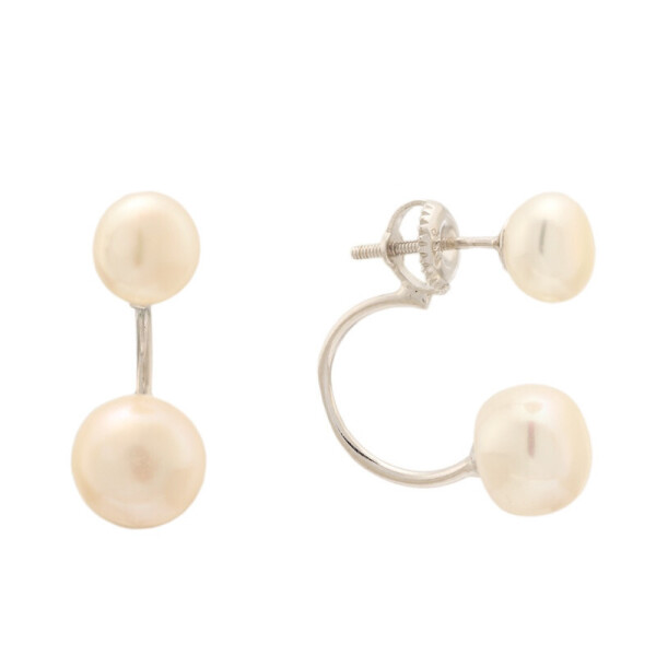 

Серебряные серьги с жемчугом в стиле "Chanel" GS С2Ж/825А
