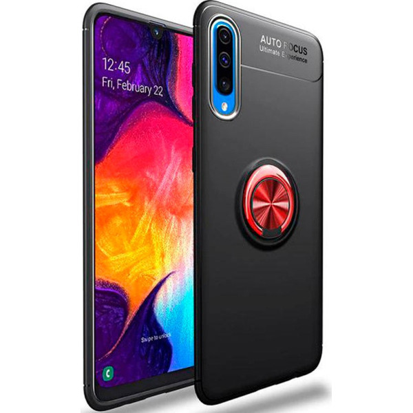 

TPU Deen ColorRing под магнитный держатель для Samsung Galaxy A70 (A705F) (Черный / Красный) (700659)