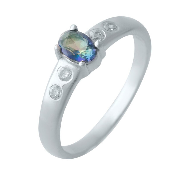 

Серебряное кольцо GS с натуральным мистик топазом (2024903) 18 размер