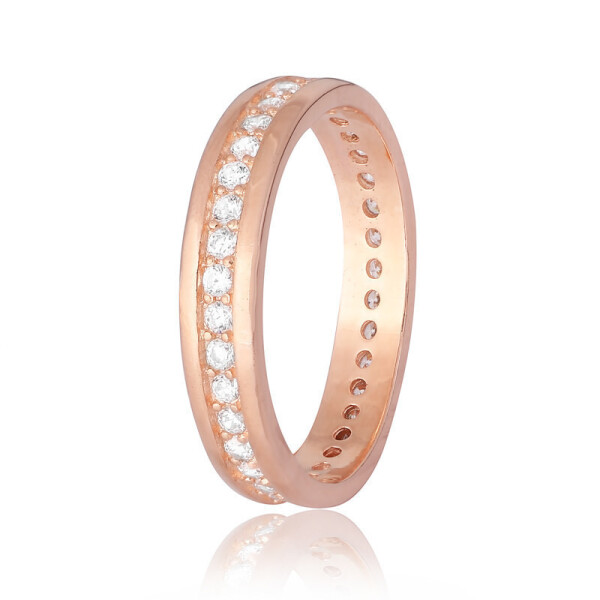 Серебряное кольцо GS позолоченное с фианитом КК3Ф/219 - 17,4