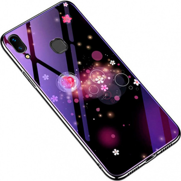 

TPU+Glass Fantasy с глянцевыми торцами для Samsung Galaxy M20 (Пузырьки и цветы) (707341)