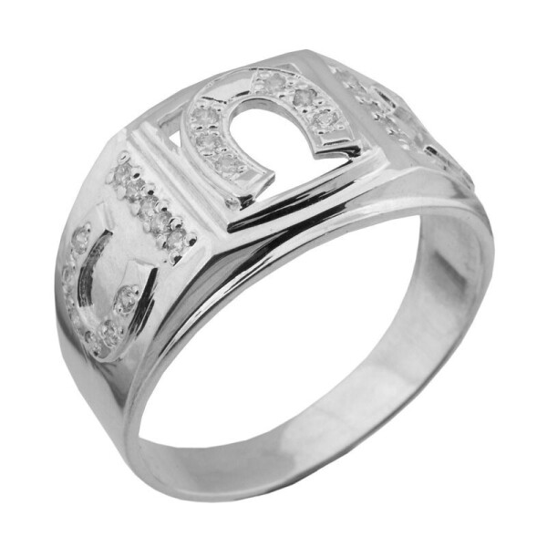 

Мужское кольцо GS из серебра Подкова