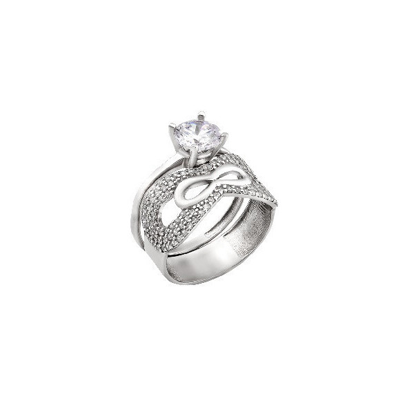 

Серебряное кольцо GS двойное Маска 2 в 1