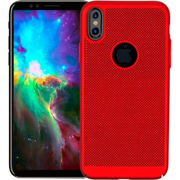 

ультратонкий дышащий Grid case для Apple iPhone XS Max (6.5") (Красный) (707701)