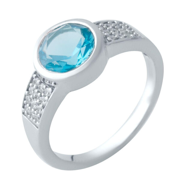 

Серебряное кольцо GS с аквамарином nano (2016762) 18.5 размер