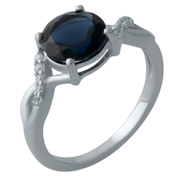 Серебряное кольцо GS с сапфиром nano (2006909) 17.5 размер