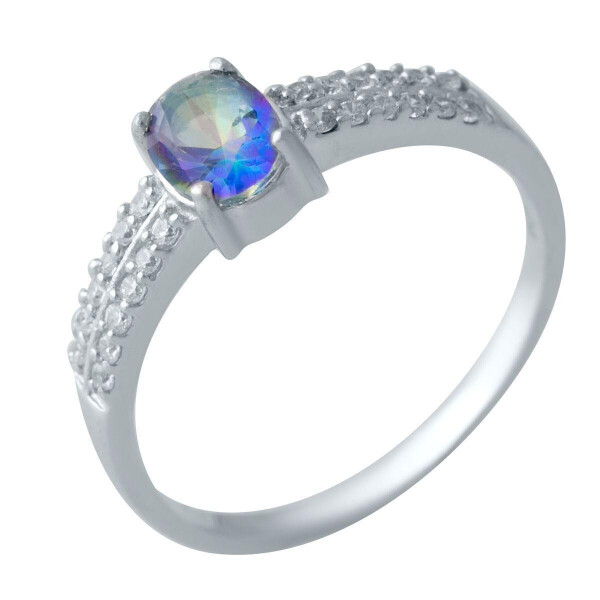 

Серебряное кольцо GS с натуральным мистик топазом (2017233) 18.5 размер