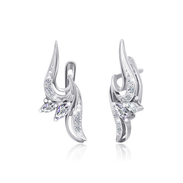 

Серебрянные серьги с фианитом СК2Ф/004