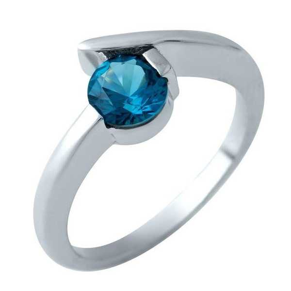 

Серебряное кольцо GS с натуральным топазом Лондон Блю (1913000) 18 размер