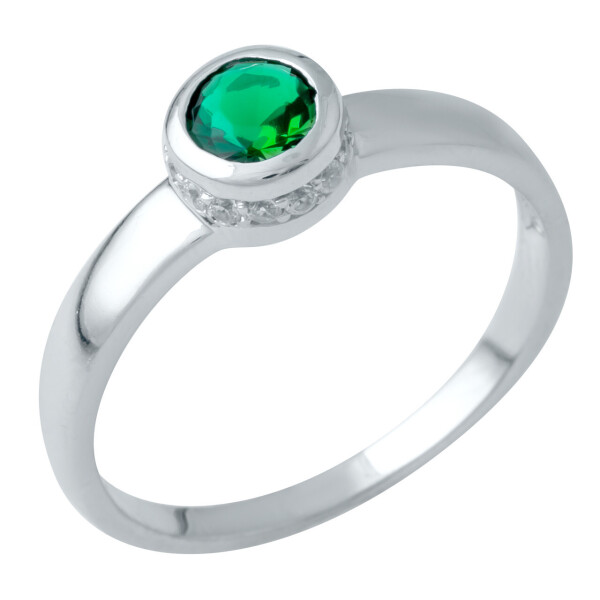 

Серебряное кольцо GS с изумрудом nano (1946688) 18 размер