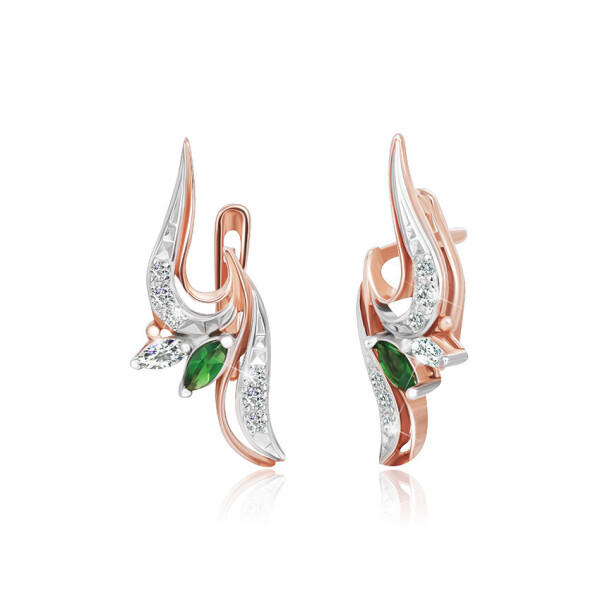 

Серебряные серьги позолоченные с фианитом СК3ФИ/004