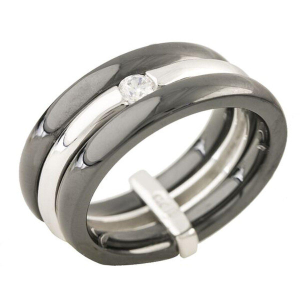 

Серебряное кольцо GS с керамикой (1214893) 19 размер
