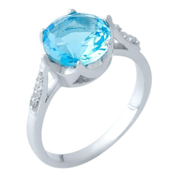 

Серебряное кольцо GS с аквамарином nano (1965344) 18 размер
