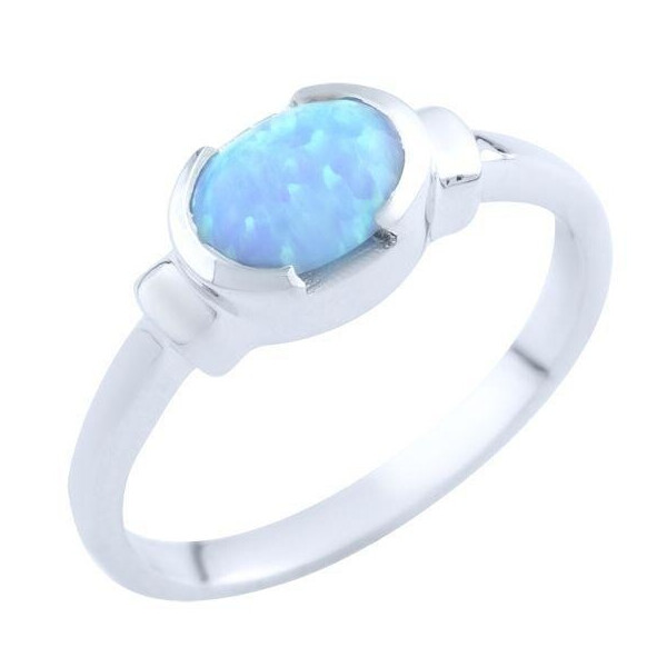 Серебряное кольцо GS с опалом (1765623) 17 размер