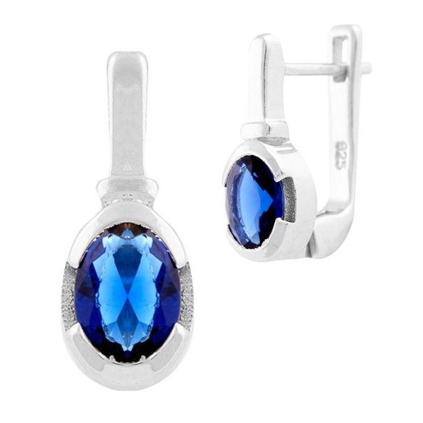 

Серебряные серьги GS с сапфиром nano (0948195)