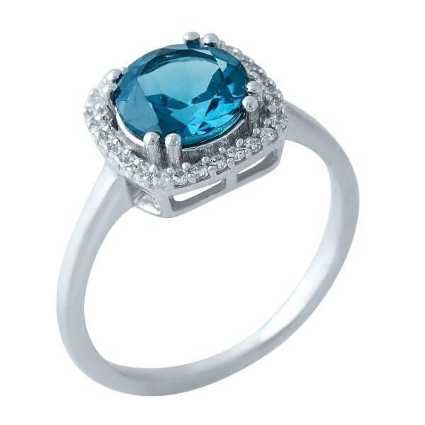 

Серебряное кольцо GS с натуральным топазом Лондон Блю (1966112) 18.5 размер