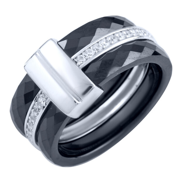 

Серебряное кольцо GS с , керамикой (1903896) 17.5 размер