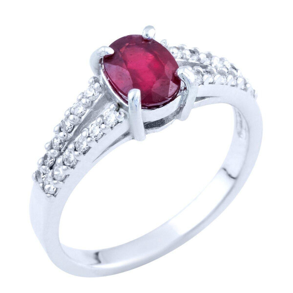 

Серебряное кольцо GS с натуральным рубином (0573694) 16.5 размер