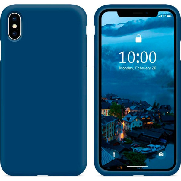 

Slim Silicone case full protective для Apple iPhone X / XS (5.8") (Синий / Blue Horizon) (713173)