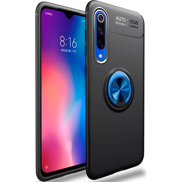 

TPU Deen ColorRing под магнитный держатель для Xiaomi Mi 9 SE (Черный / Синий) (713356)