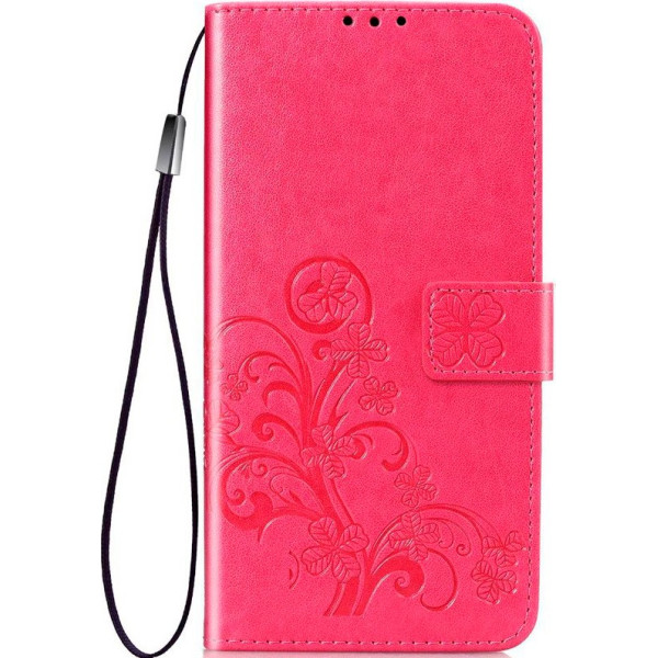 

кожаный (книжка) Four-leaf Clover с визитницей для Samsung Galaxy A50 (A505F) (Розовый) (713402)