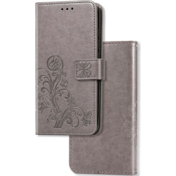 

кожаный (книжка) Four-leaf Clover с визитницей для Xiaomi Redmi K20 / K20 Pro / Mi9T /Mi9T Pro (Серый) (713434)