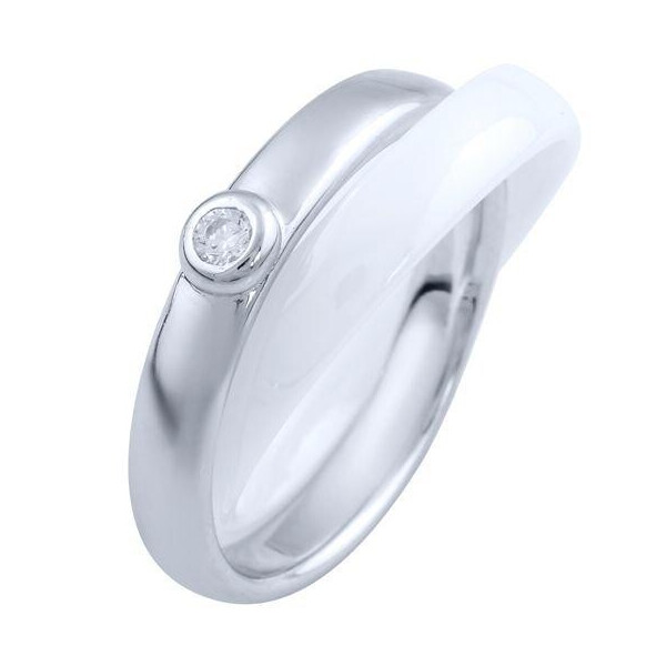

Серебряное кольцо GS с керамикой (1765043) 18 размер