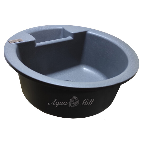 

Гранитная мойка для кухни AquaMill PALERMO серый металлик