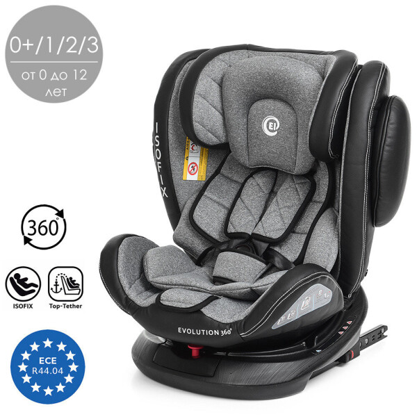 

Автокресло ISOFIX El Camino ME 1045 EVOLUTION 360° Royal Gray, группа 0+/1/2/3, 0-36 кг