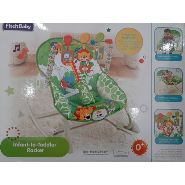 

Детский шезлонг-качалка 2 в 1 FitchBaby 8616, 0-18 кг, вибрация и мелодия