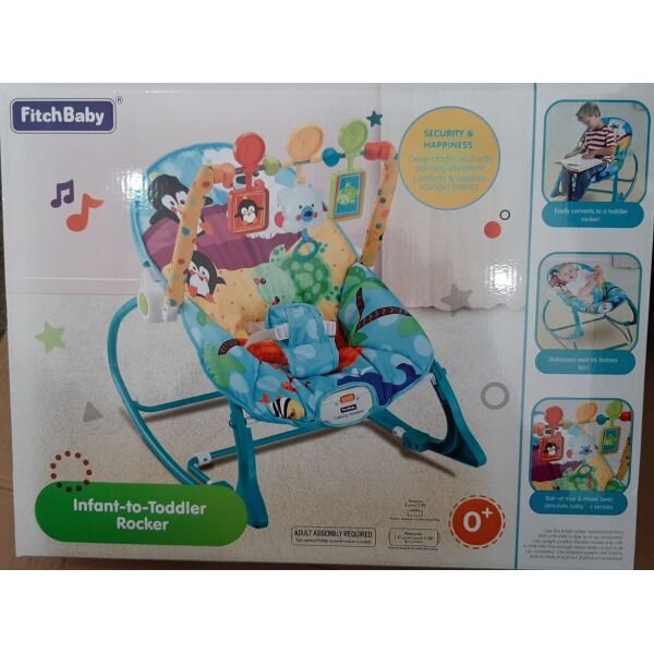 

Детский шезлонг-качалка 2 в 1 FitchBaby 8615, 0-18 кг, вибрация и мелодия
