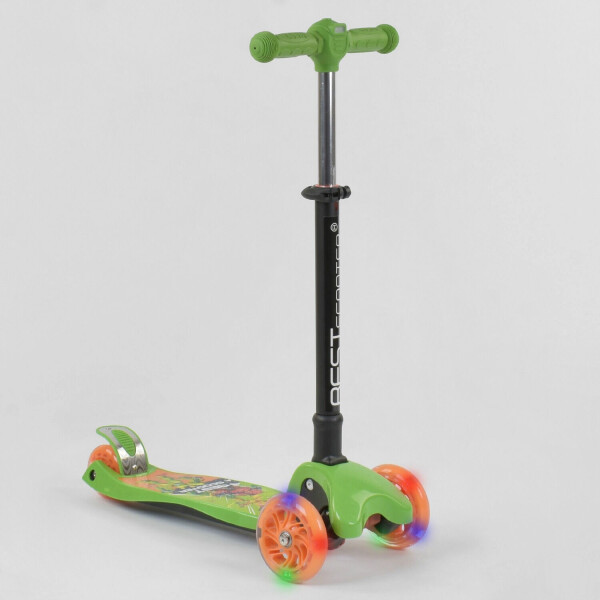 

Детский складной трехколесный самокат Best Scooter 92324 Зеленый с фонариком