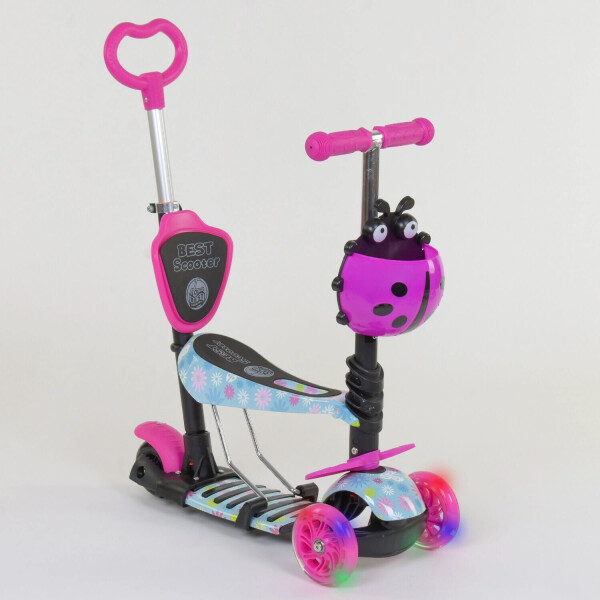 

Самокат-беговел Best Scooter 5в1 11210 Абстракция розовый,, PU колеса, подсветка колес