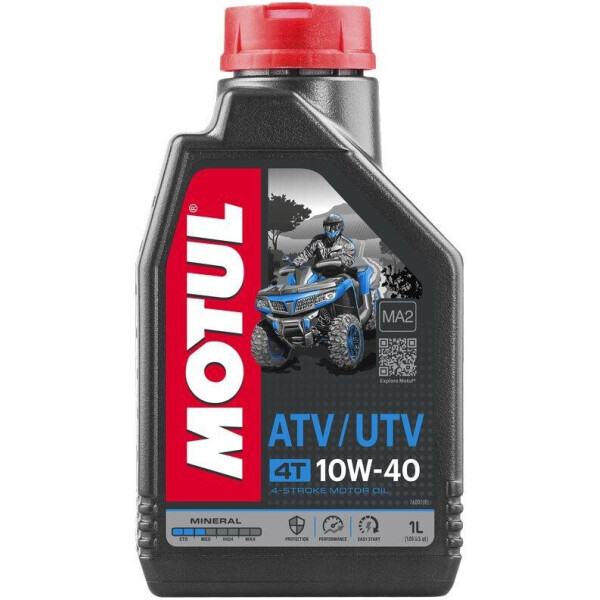 

Масло для 4-х тактных двигателей минеральное Motul ATV-UTV 4T 10W40 (1L)