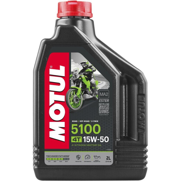 

Масло для 4-х тактных двигателей Technosynthese эстеровое Motul 5100 4T SAE 15W50 (2L)